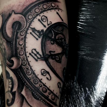 George Muecke - clock time piece tattoo